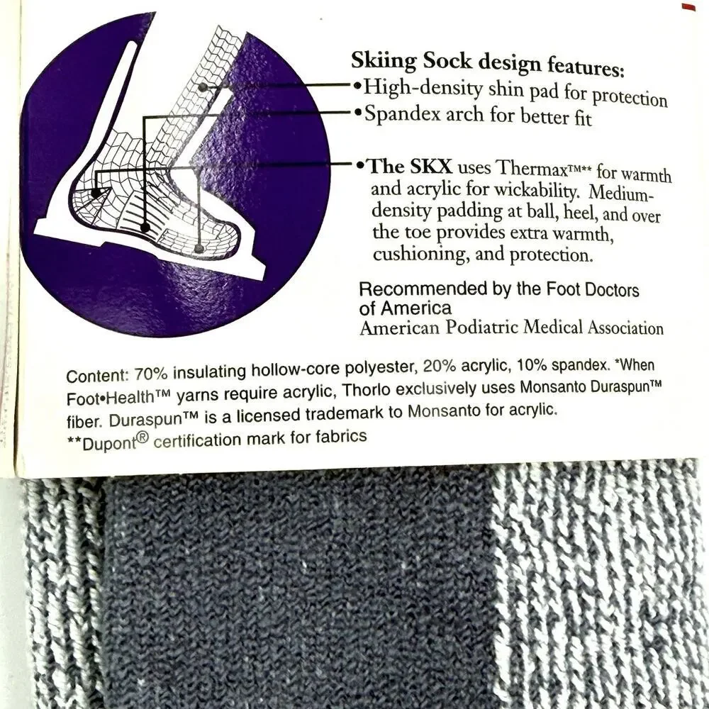 Vintage Thorlo Ski Socks Unisex Overcalf acrylic Blend Outdoor Made In The USA